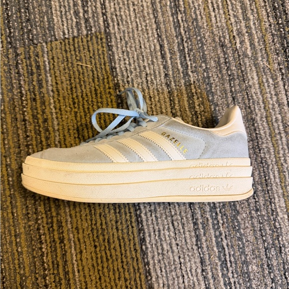 Sky Blue Adidas Gazelle Platform Sneakers - Picture 3 of 4